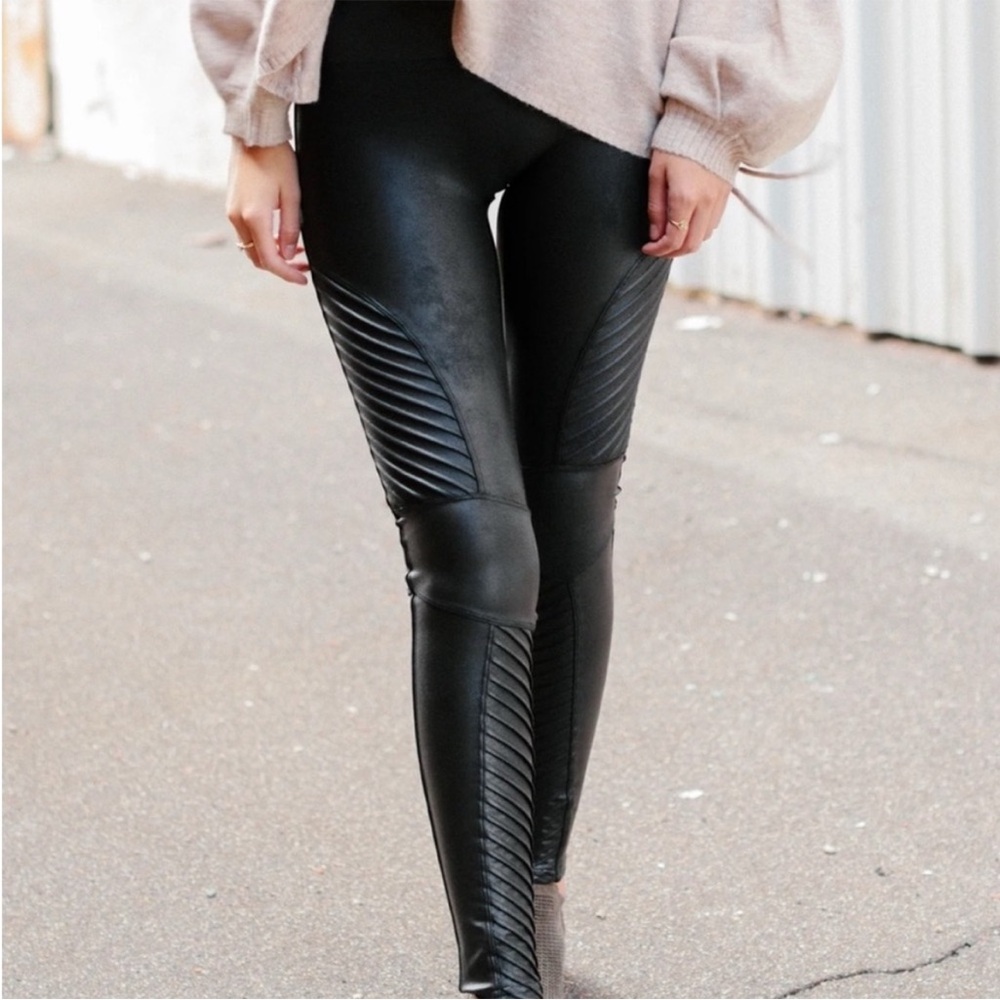 SPANX metallic moto Leggings